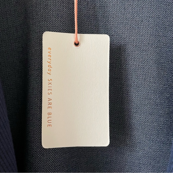 Skies Are Blue Ruched Sleeve Rib Knit Blazer Navy Size XL - Picture 7 of 10